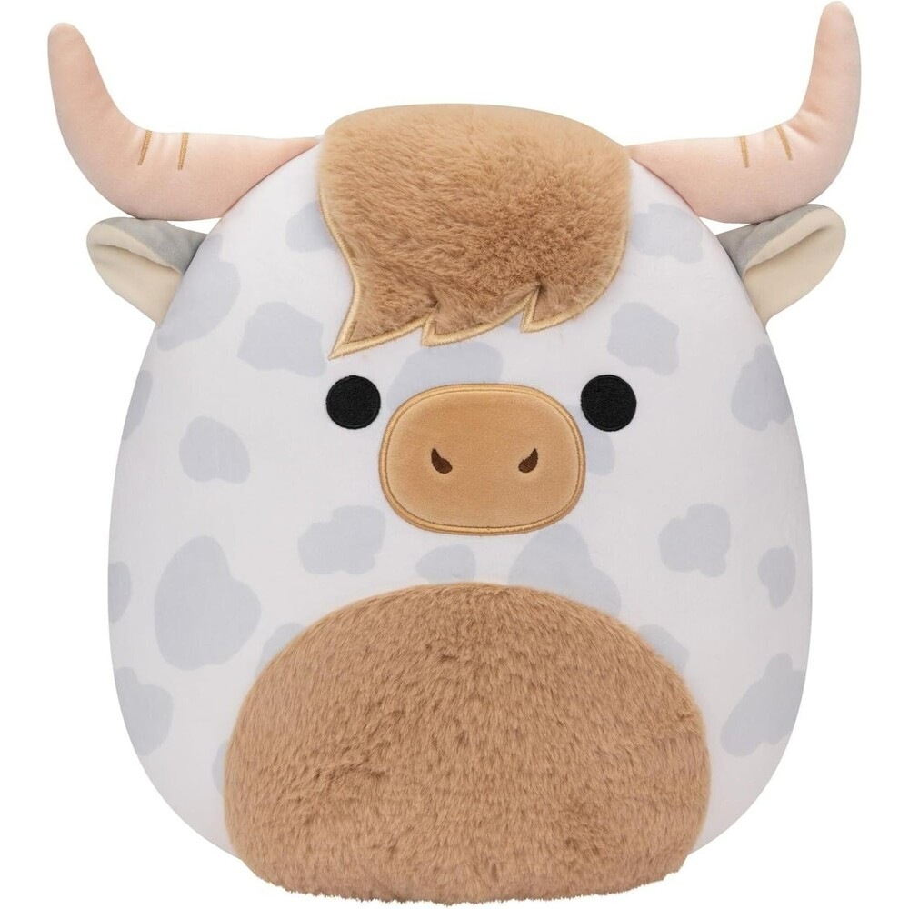 Jazwares Squishmallow Borsa Highland Cow Spotted Plush Embroidery Furry 7.5 Inch